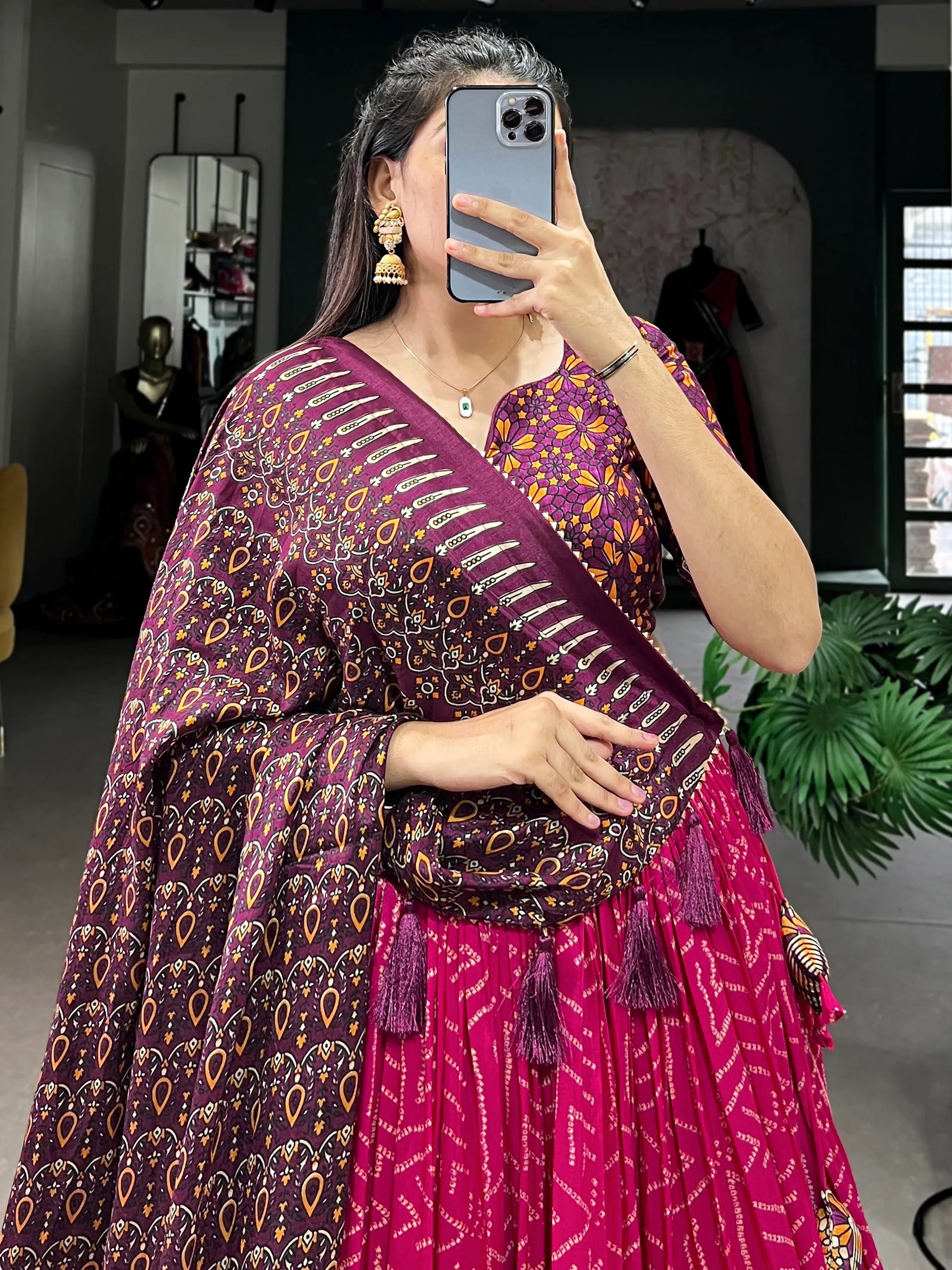 Gorgeous Pink Digital Printed Tussar Silk Lehenga Choli With Dupatta - Zeel Clothing
