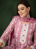 Gorgeous Pink Embroidered Organza Festival Wear Pant Suit - Zeel Clothing