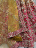 Gorgeous Pink Embroidered Velvet Bridal Lehenga Choli With Dupatta - Zeel Clothing
