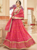 Gorgeous Pink Floral Printed Organza Traditional Lehenga Choli - Zeel Clothing