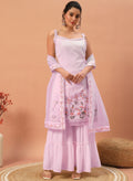 Gorgeous Pink Sequins Georgette Eid Special Sharara Suit With Dupatta - Zeel Clothing