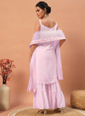Gorgeous Pink Sequins Georgette Eid Special Sharara Suit With Dupatta - Zeel Clothing