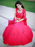 Gorgeous Pink Sequins Georgette Lehenga Choli With Dupatta - Zeel Clothing