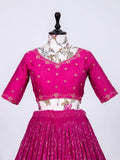 Gorgeous Pink Sequins Georgette Wedding Wear Lehenga Choli - Zeel Clothing