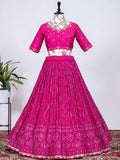 Gorgeous Pink Sequins Georgette Wedding Wear Lehenga Choli - Zeel Clothing