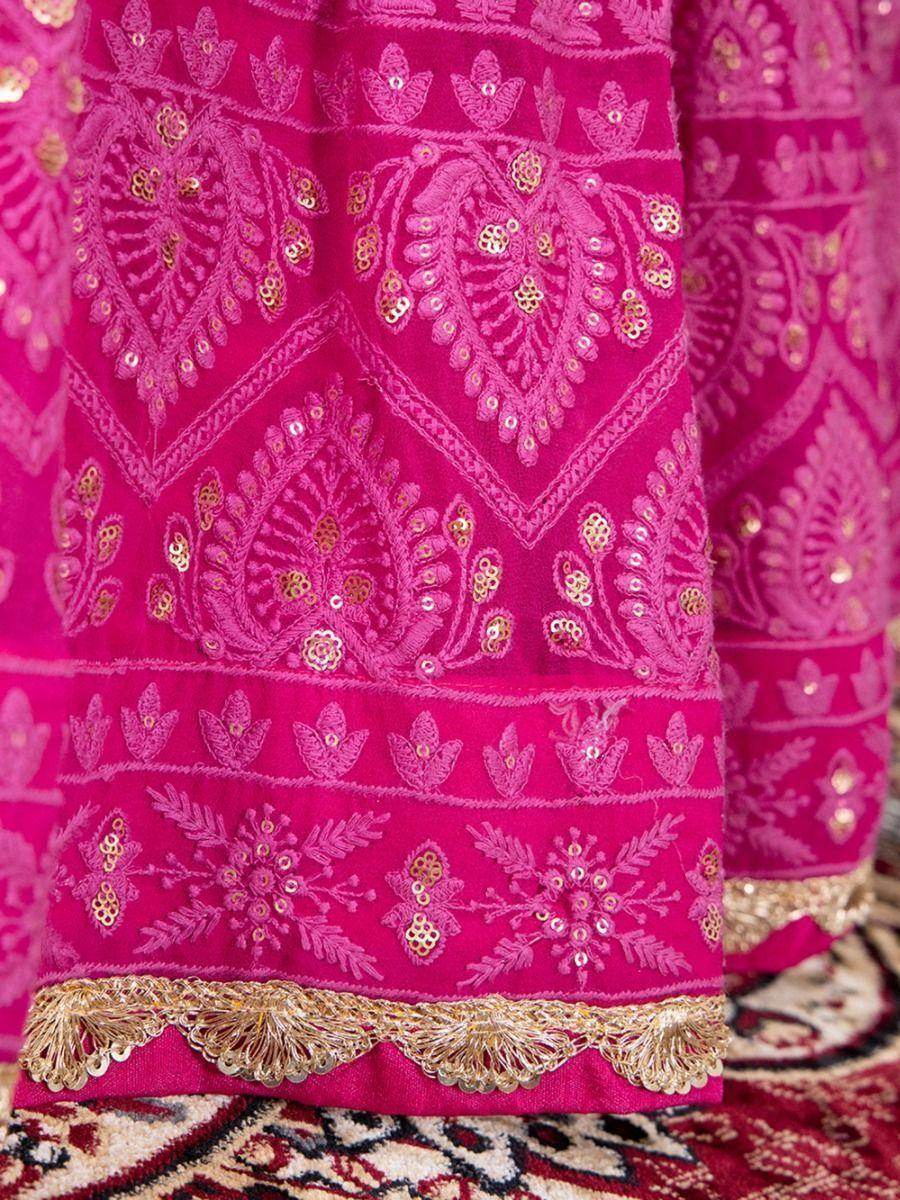 Gorgeous Pink Sequins Georgette Wedding Wear Lehenga Choli - Zeel Clothing