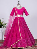 Gorgeous Pink Sequins Georgette Wedding Wear Lehenga Choli - Zeel Clothing