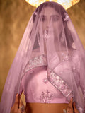 Gorgeous Pink Thread Embroidery Net Wedding Lehenga Choli With Dupatta - Zeel Clothing