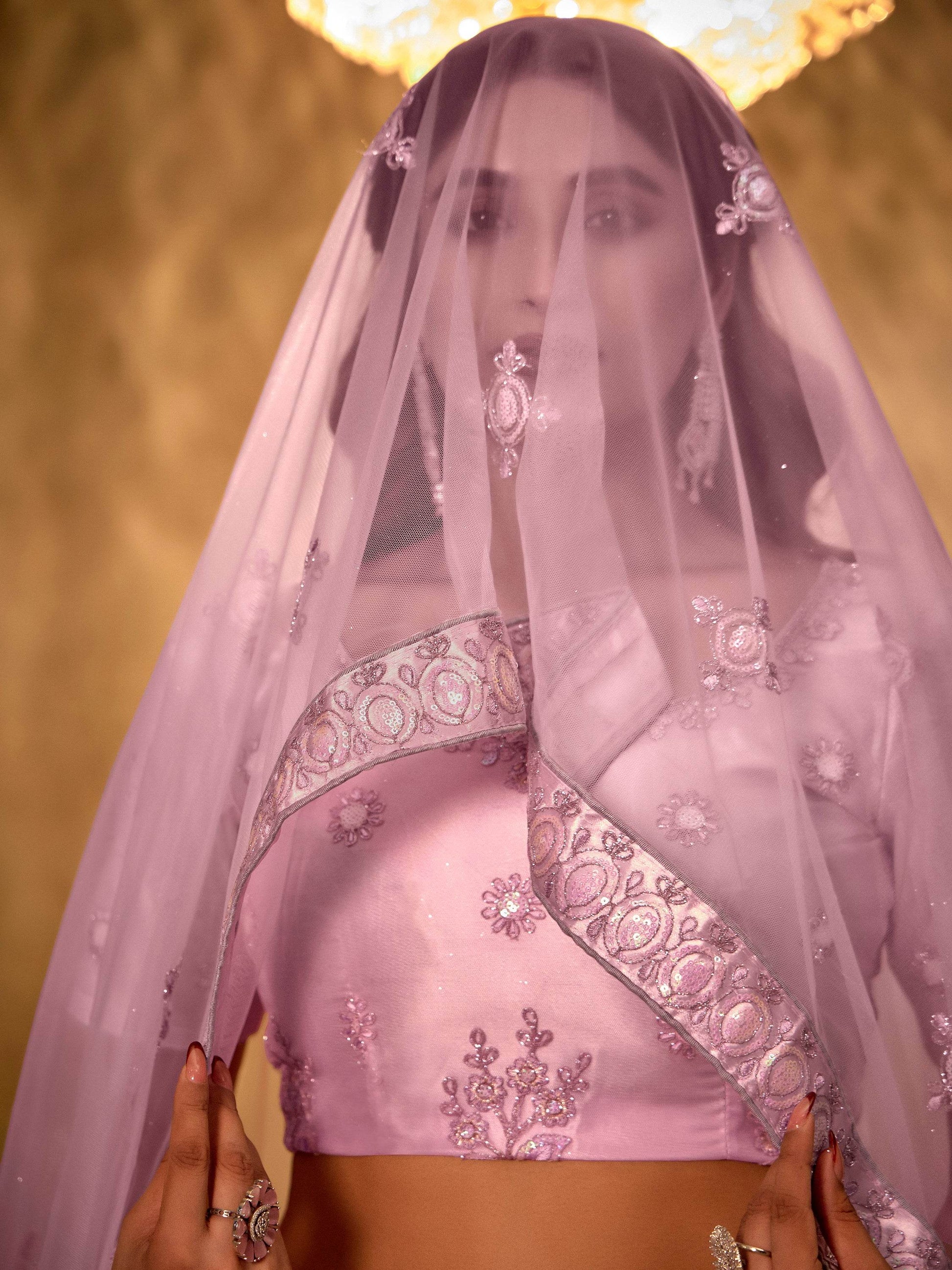Gorgeous Pink Thread Embroidery Net Wedding Lehenga Choli With Dupatta - Zeel Clothing