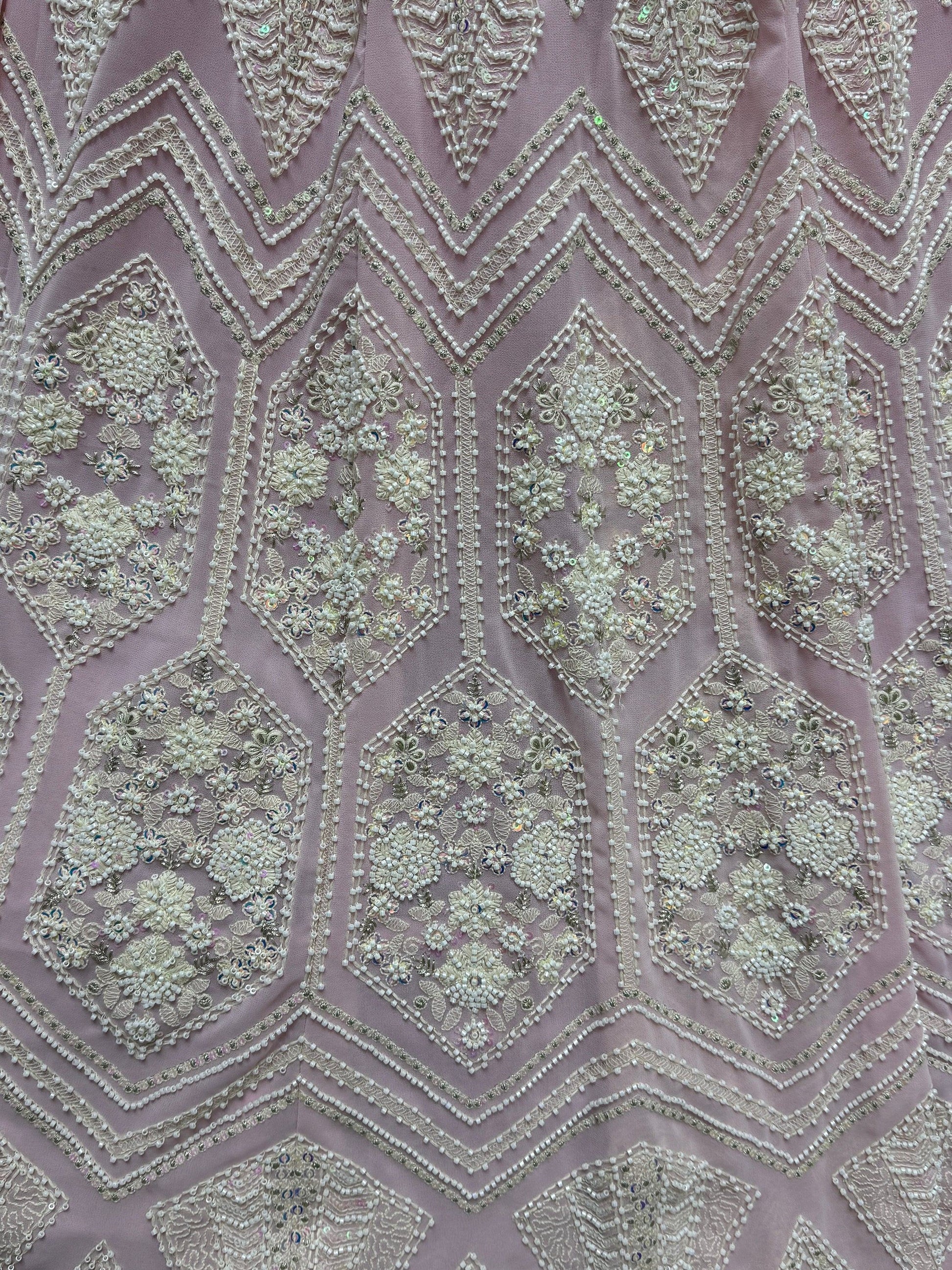 Gorgeous Pink Thread Work Georgette Bridesmaid Lehenga Choli - Zeel Clothing