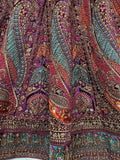 Gorgeous Purple Embroidered Velvet Lehenga Choli With Double Dupatta - Zeel Clothing