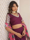 Gorgeous Purple Jacquard Wedding Lehenga Choli With Gaji Silk Dupatta - Zeel Clothing