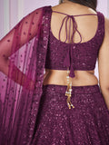 Gorgeous Purple Sequins Net Designer Lehenga Choli With Dupatta - Zeel Clothing