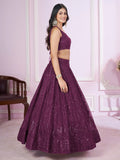 Gorgeous Purple Sequins Net Designer Lehenga Choli With Dupatta - Zeel Clothing