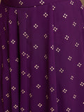 Gorgeous Purple Thread Work Georgette Festival Wear Crop Top Palazzo - Zeel Clothing