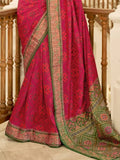 Gorgeous Rani Pink Patola Printed Silk Engagement Wear Saree - Zeel Clothing