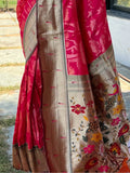 Gorgeous Rani Pink Woven Paithani Silk Classic Saree With Blouse - Zeel Clothing