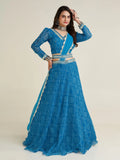 Gorgeous Sky-Blue Bandhani Print Georgette Navratri Wear Lehenga Choli - Zeel Clothing
