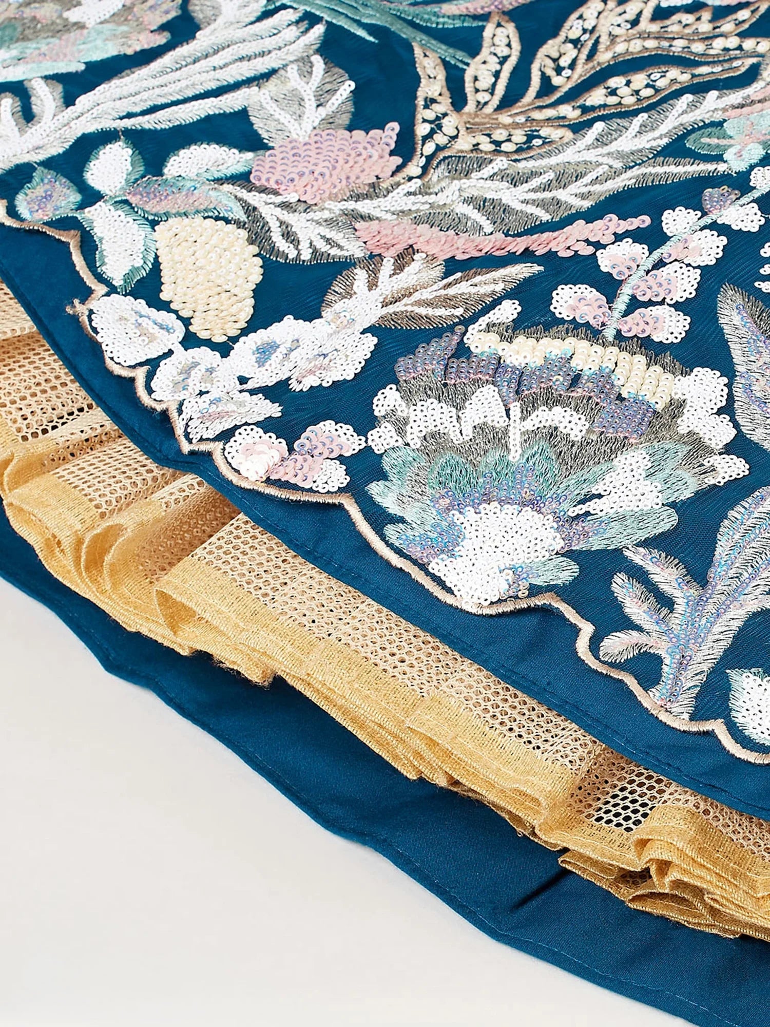 Gorgeous Teal Blue Sequins Net Designer Lehenga Choli With Dupatta - Zeel Clothing