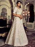 Gorgeous White Embroidered Georgette Bridesmaid Lehenga Choli - Zeel Clothing