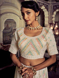 Gorgeous White Embroidered Georgette Bridesmaid Lehenga Choli - Zeel Clothing