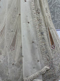 Gorgeous White Thread Work Net Sangeet Wear Lehenga With Blouse