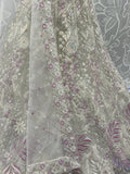 Gorgeous White Zircon Work Net Sangeet Wear Lehenga Choli With Dupatta - Zeel Clothing