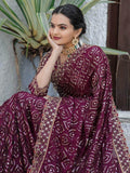 Gorgeous Wine Sequins Silk Engagement Wear Saree With Blouse - Zeel Clothing