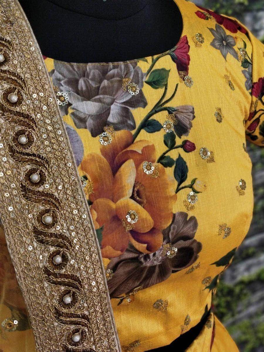 Gorgeous Yellow Colored Partywear Designer Embroidered Lehenga Choli - Zeel Clothing