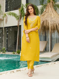 Gorgeous Yellow Embroidered Viscose Pant Suit With Dupatta - Zeel Clothing