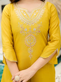 Gorgeous Yellow Embroidered Viscose Pant Suit With Dupatta - Zeel Clothing