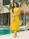 Gorgeous Yellow Embroidered Viscose Pant Suit With Dupatta - Zeel Clothing