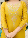 Gorgeous Yellow Embroidered Viscose Pant Suit With Dupatta - Zeel Clothing