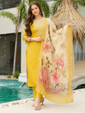 Gorgeous Yellow Embroidered Viscose Pant Suit With Dupatta - Zeel Clothing