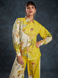 Gorgeous Yellow Floral Printed Linen Office Wear Co-Ord Set - Zeel Clothing