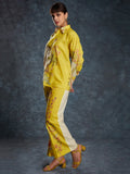 Gorgeous Yellow Floral Printed Linen Office Wear Co-Ord Set - Zeel Clothing