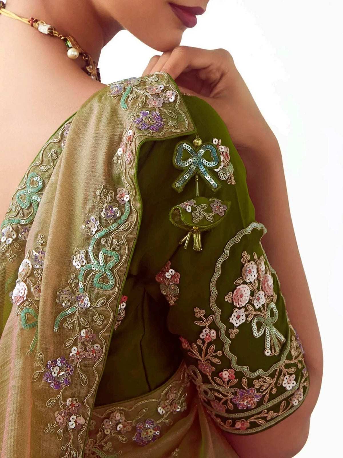 Gorgeous Yellow Zari Embroidered Organza Event Wear Saree With Blouse - Zeel Clothing