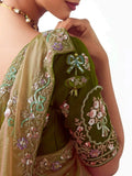 Gorgeous Yellow Zari Embroidered Organza Event Wear Saree With Blouse - Zeel Clothing