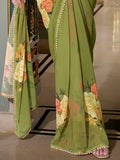 Graceful Mehendi Green Floral Printed Georgette Wedding Wear Saree - Zeel Clothing