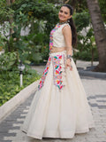 Graceful Off-White Kutchi Gamthi Work Cotton Navratri Wear Lehenga Choli - Zeel Clothing