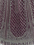 Graceful Purple Thread Embroidery Net Reception Wear Lehenga With Blouse