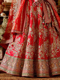 Graceful Red Sequins Silk Bridal Lehenga Choli With Double Dupatta