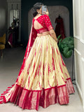 Graceful Red Shibori Printed Dola Silk Festival Wear Lehenga Choli - Zeel Clothing