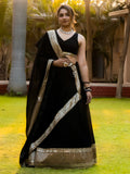 Great Black Zari Embroidered Georgette Reception Wear Lehenga Choli - Zeel Clothing