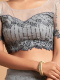 Great Grey Zari Embroidered Net Party Wear Lehenga Choli - Zeel Clothing