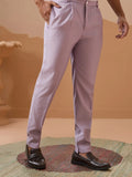 Great Lavender Sequins Work Viscose Silk Designer Men Kurta Set With Jacket