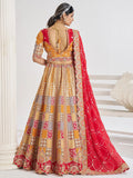 Great Mustard Yellow Thread Work Dola Silk Bridesmaid Lehenga Choli - Zeel Clothing