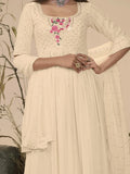 Great Off-White Sequins Georgette Ready-Made Palazzo Suit - Zeel Clothing