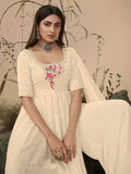 Great Off-White Sequins Georgette Ready-Made Palazzo Suit - Zeel Clothing