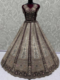 Great Off-White Stone Work Net Wedding Wear Lehenga Choli With Dupatta